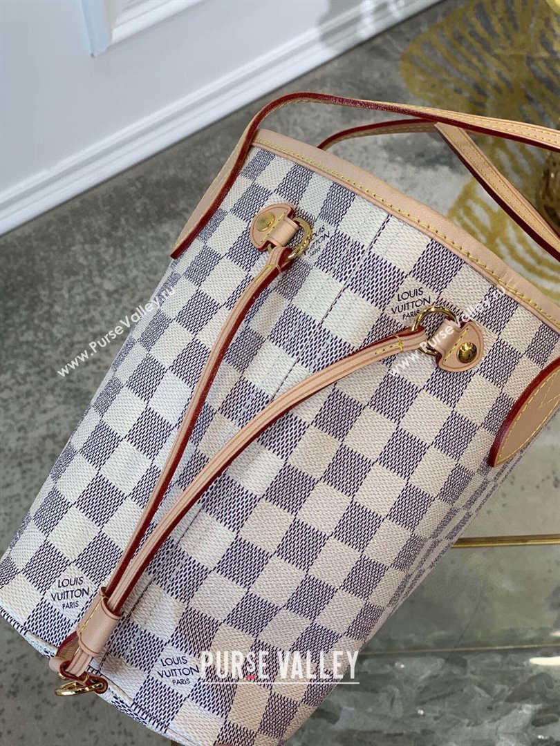 Louis Vuitton Damier Azur Canvas Neverfull PM Bag N41362 Beige 2023 (kiki-23101825)