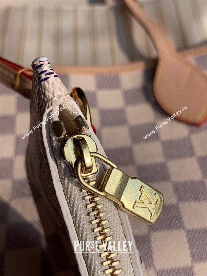 Louis Vuitton Damier Azur Canvas Neverfull PM Bag N41362 Beige 2023 (kiki-23101825)