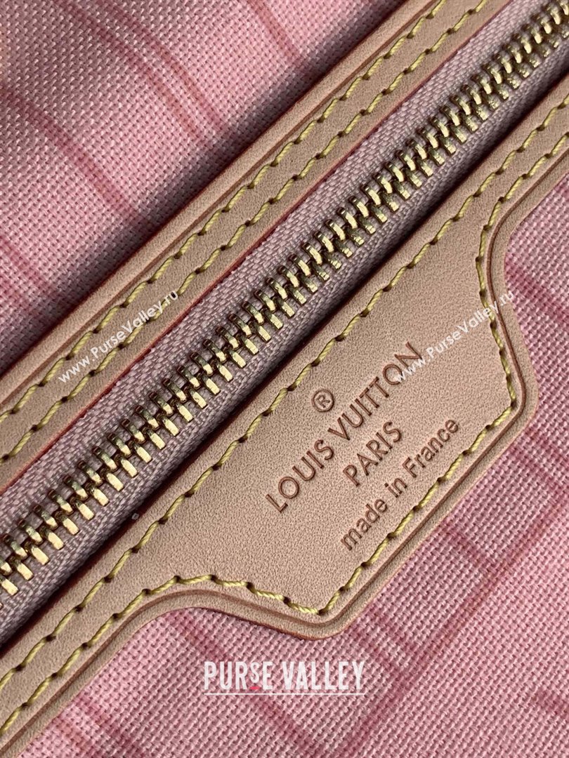 Louis Vuitton Damier Azur Canvas Neverfull PM Bag N41362 Pink 2023 (kiki-23101826)