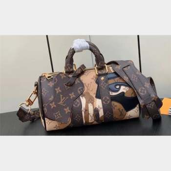 Louis Vuitton Monogram Canvas Keepall Bandoulière 25 Bag M46678 Brown 2023 (weijian-23101808)