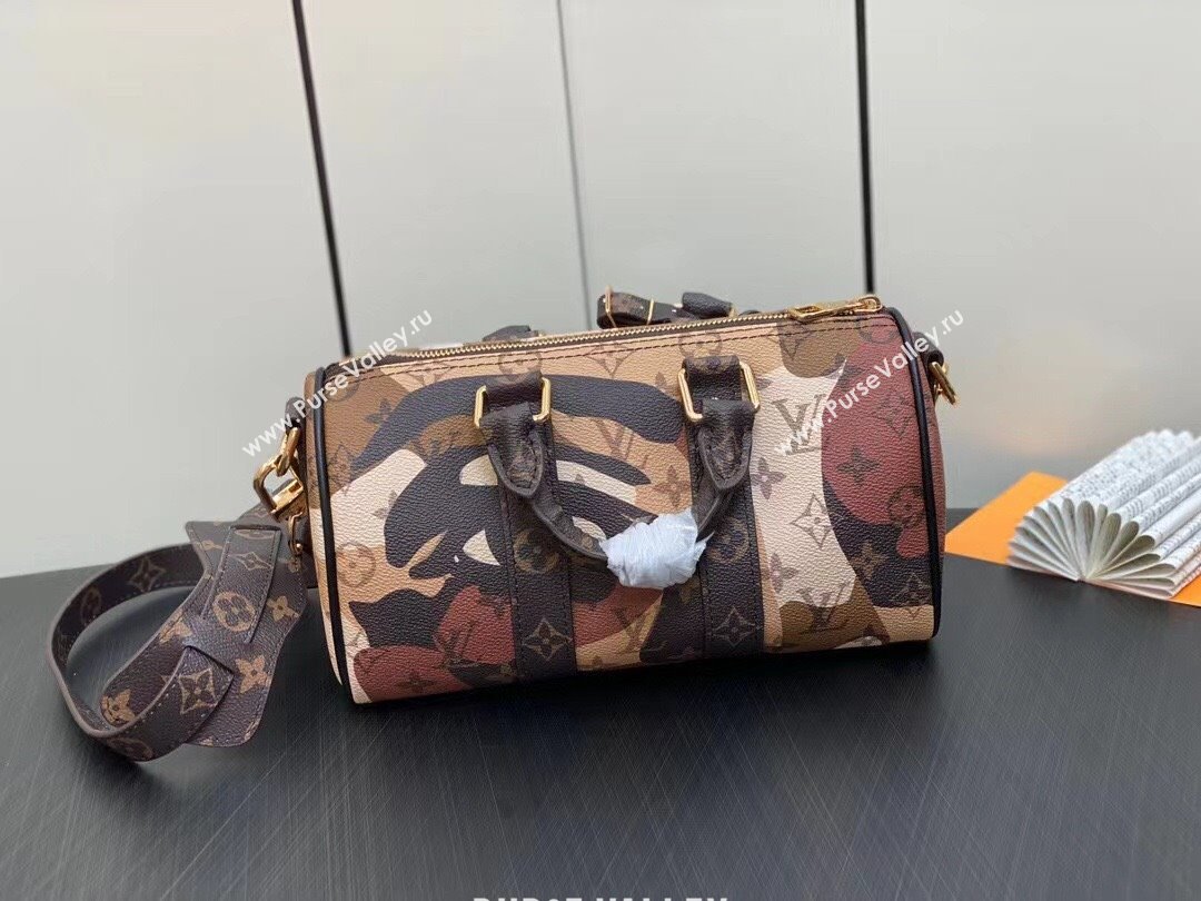 Louis Vuitton Monogram Canvas Keepall Bandoulière 25 Bag M46678 Brown 2023 (weijian-23101808)