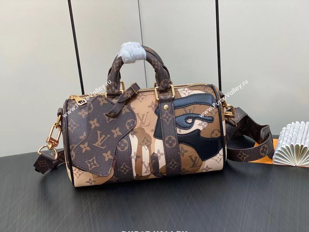 Louis Vuitton Monogram Canvas Keepall Bandoulière 25 Bag M46678 Brown 2023 (weijian-23101808)