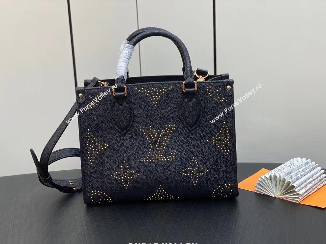 Louis Vuitton Monogram Empreinte OnTheGo PM Bag M46733 Studs Black 2023 (weijian-23101904)