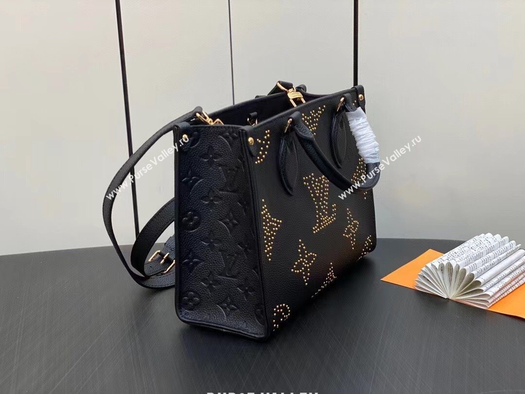 Louis Vuitton Monogram Empreinte OnTheGo PM Bag M46733 Studs Black 2023 (weijian-23101904)