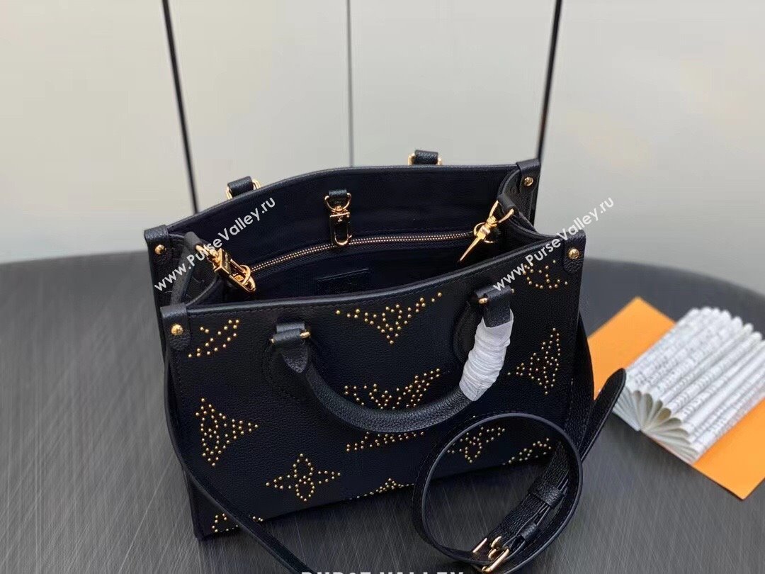 Louis Vuitton Monogram Empreinte OnTheGo PM Bag M46733 Studs Black 2023 (weijian-23101904)