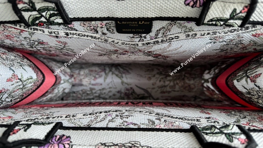 Dior LARGE Book Tote Bag in Ecru Multicolor Dior 4 Saisons Printemps Soleil Embroidery 2024 (XXG-240411-04)