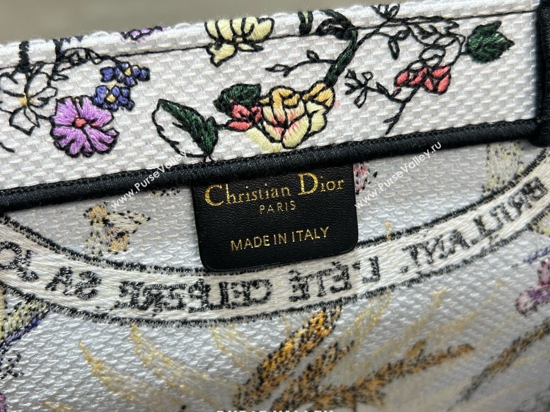 Dior Medium Book Tote Bag in Ecru Multicolor Dior 4 Saisons Été Soleil Embroidery 2024 (XXG-240411-02)