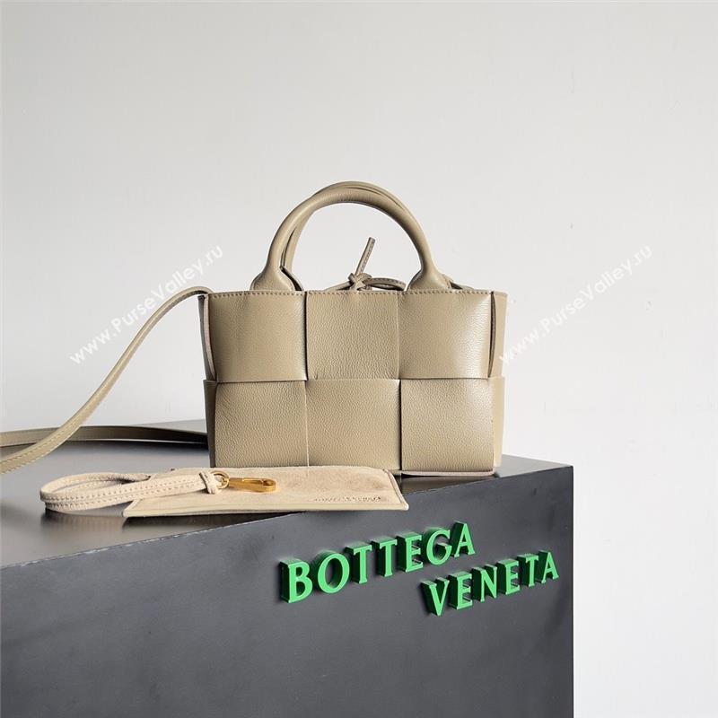 Bottega Veneta Micro intreccio leather Candy Arco Tote Bag apricot 2023 (misu-230927-04)