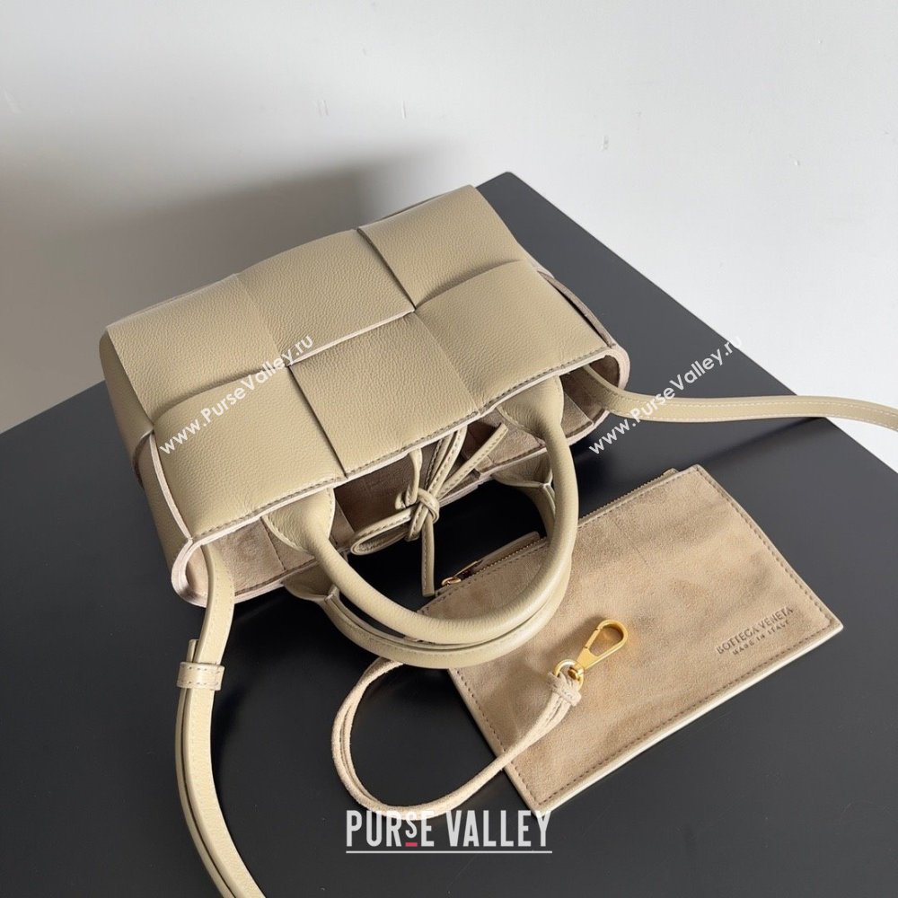 Bottega Veneta Micro intreccio leather Candy Arco Tote Bag apricot 2023 (misu-230927-04)