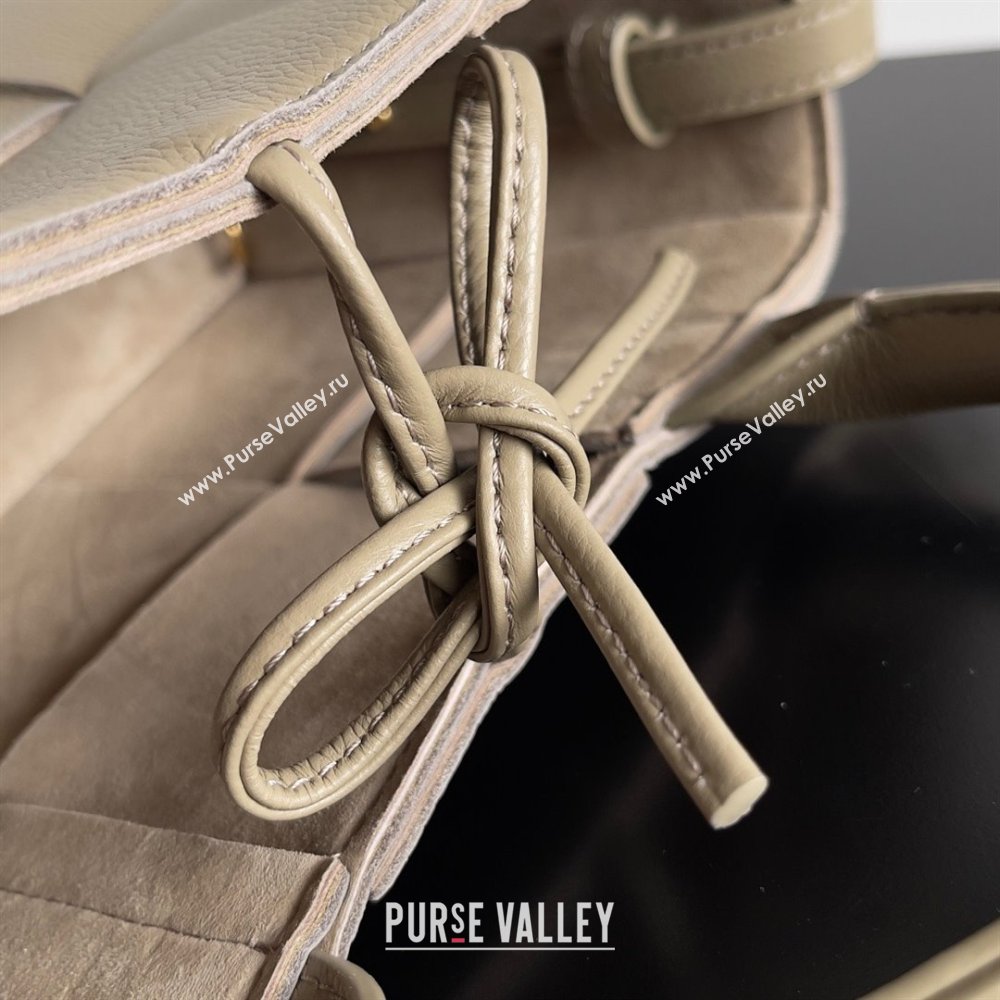 Bottega Veneta Micro intreccio leather Candy Arco Tote Bag apricot 2023 (misu-230927-04)