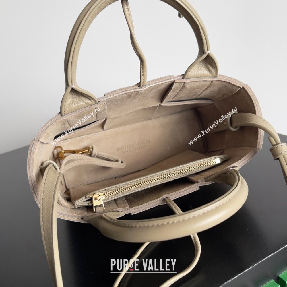 Bottega Veneta Micro intreccio leather Candy Arco Tote Bag apricot 2023 (misu-230927-04)