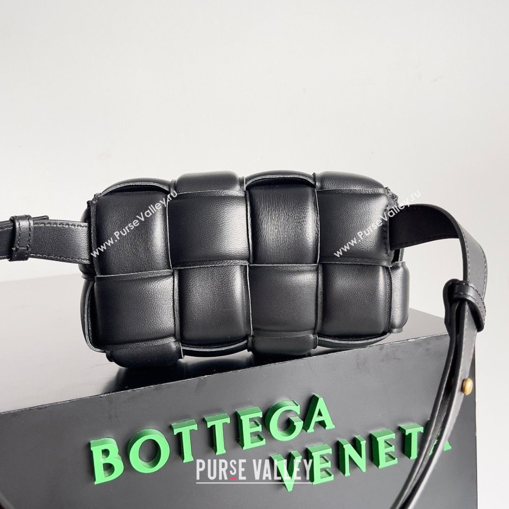 Bottega Veneta Padded Cassette Leather Belt Bag in calfskin black 2023 (misu-230928-01)