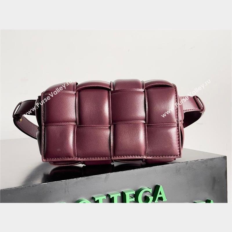 Bottega Veneta Padded Cassette Leather Belt Bag in calfskin barolo 2023 (misu-230928-02)