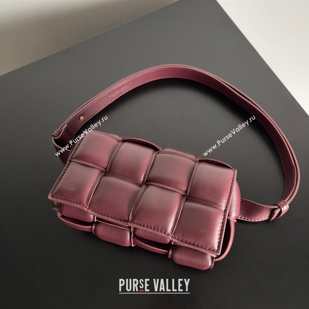 Bottega Veneta Padded Cassette Leather Belt Bag in calfskin barolo 2023 (misu-230928-02)