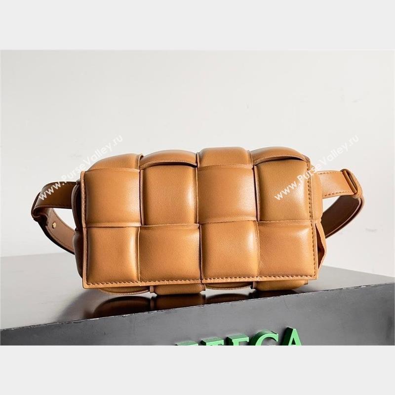 Bottega Veneta Padded Cassette Leather Belt Bag in calfskin wood 2023 (misu-230928-03)