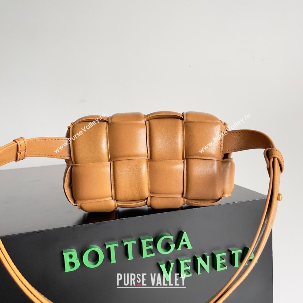 Bottega Veneta Padded Cassette Leather Belt Bag in calfskin wood 2023 (misu-230928-03)