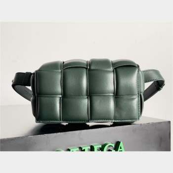 Bottega Veneta Padded Cassette Leather Belt Bag in calfskin dark green 2023 (misu-230928-04)