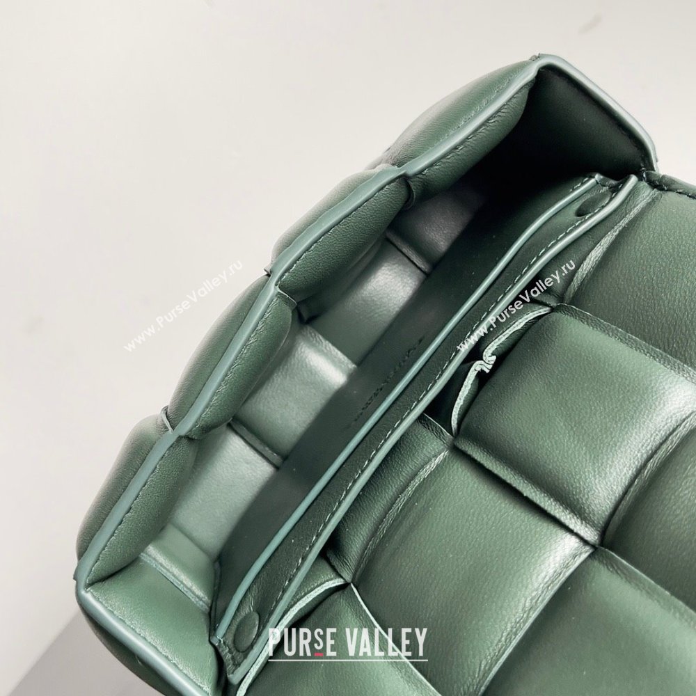 Bottega Veneta Padded Cassette Leather Belt Bag in calfskin dark green 2023 (misu-230928-04)