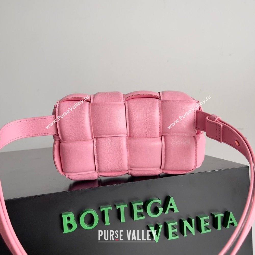 Bottega Veneta Padded Cassette Leather Belt Bag in calfskin PINK 2023 (misu-230928-06)