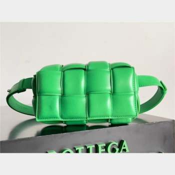 Bottega Veneta Padded Cassette Leather Belt Bag in calfskin PARAKEET 2023 (misu-230928-07)