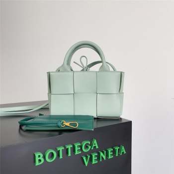 Bottega Veneta Micro intreccio leather Candy Arco Tote Bag TEAL WASHED 2023 (misu-230927-06)