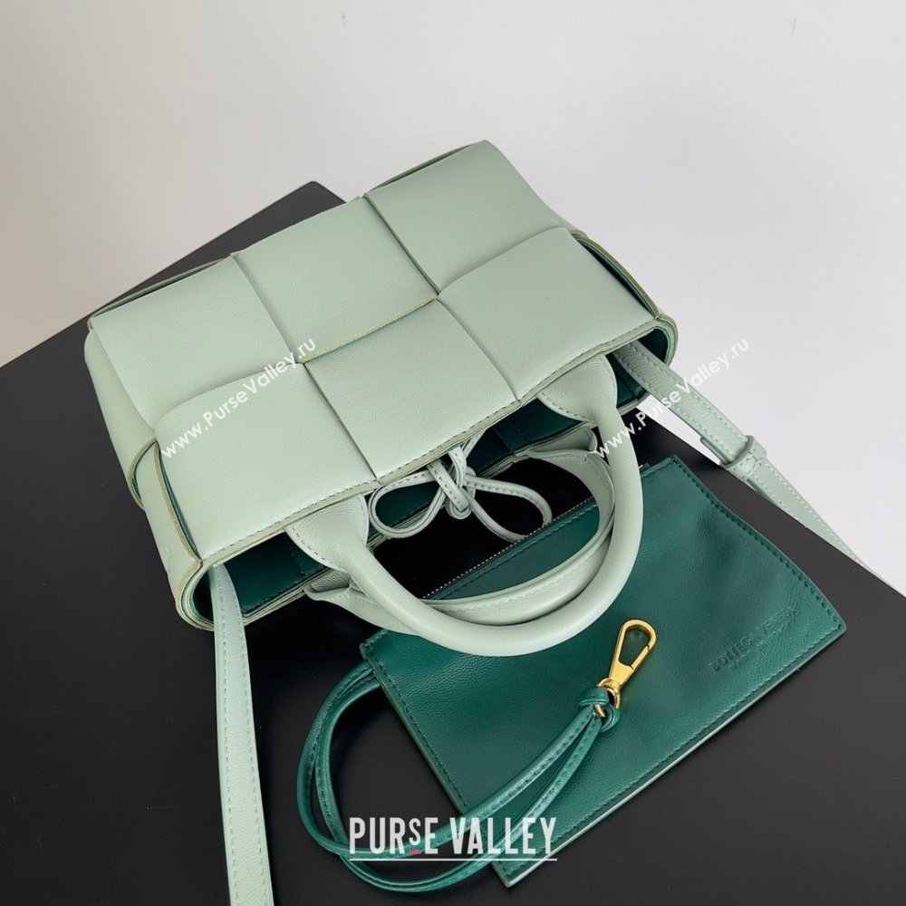 Bottega Veneta Micro intreccio leather Candy Arco Tote Bag TEAL WASHED 2023 (misu-230927-06)