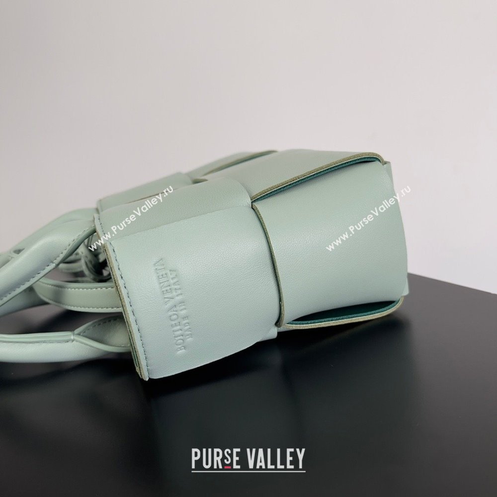Bottega Veneta Micro intreccio leather Candy Arco Tote Bag TEAL WASHED 2023 (misu-230927-06)