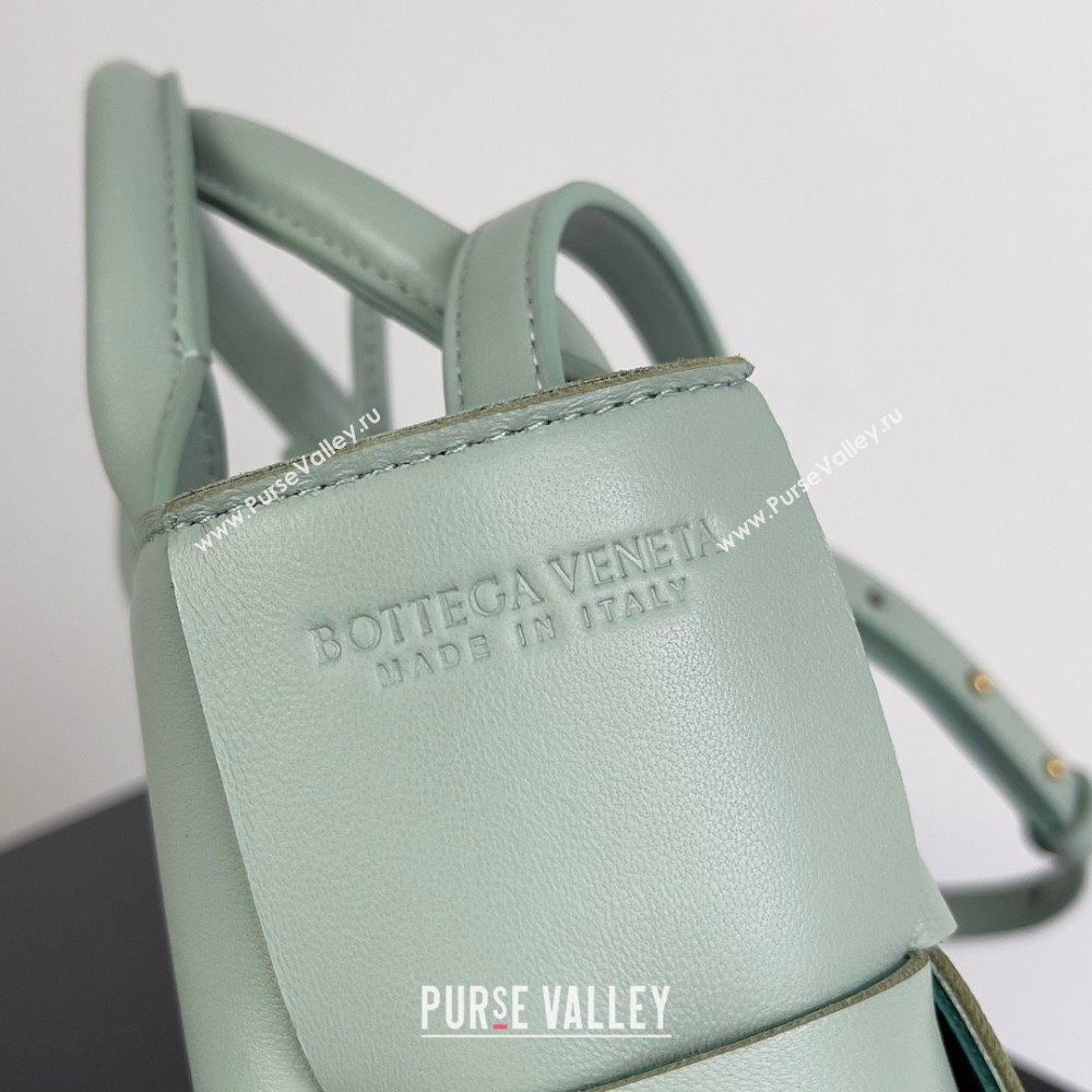 Bottega Veneta Micro intreccio leather Candy Arco Tote Bag TEAL WASHED 2023 (misu-230927-06)