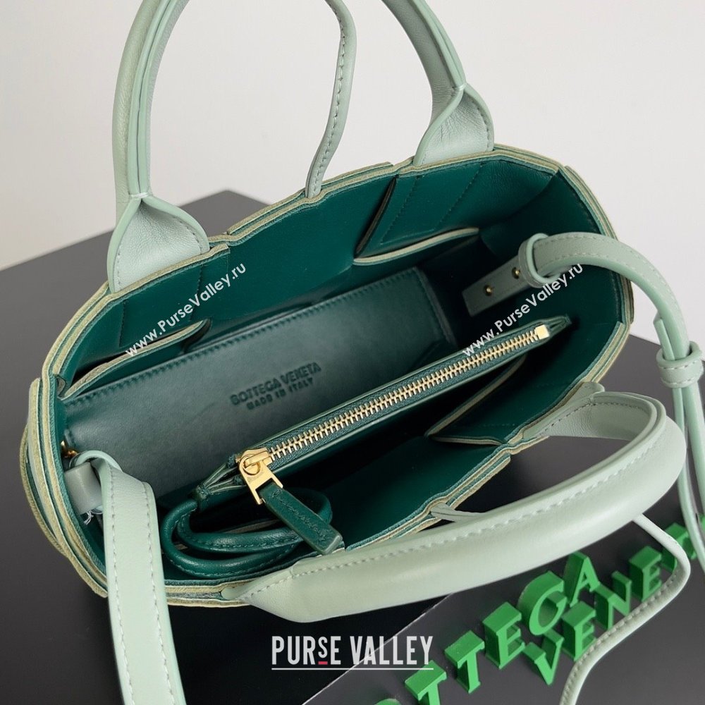 Bottega Veneta Micro intreccio leather Candy Arco Tote Bag TEAL WASHED 2023 (misu-230927-06)