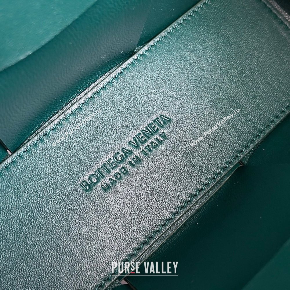 Bottega Veneta Micro intreccio leather Candy Arco Tote Bag TEAL WASHED 2023 (misu-230927-06)