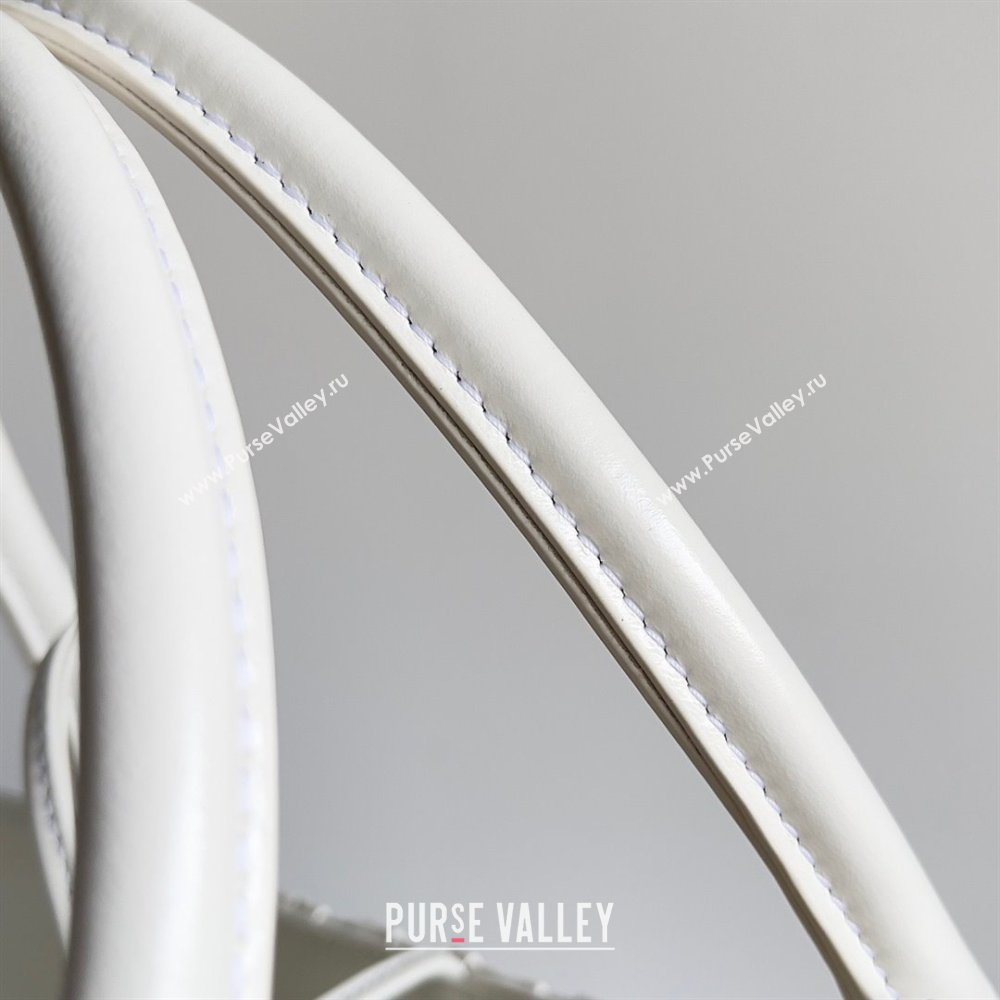 Bottega Veneta Small foulard Intreccio leather Arco Tote Bag white 2023 (misu-230927-13)