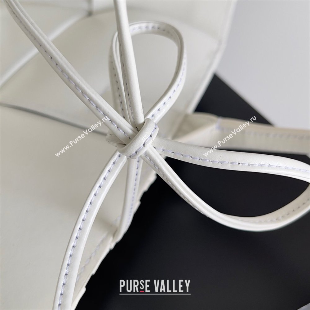 Bottega Veneta Small foulard Intreccio leather Arco Tote Bag white 2023 (misu-230927-13)