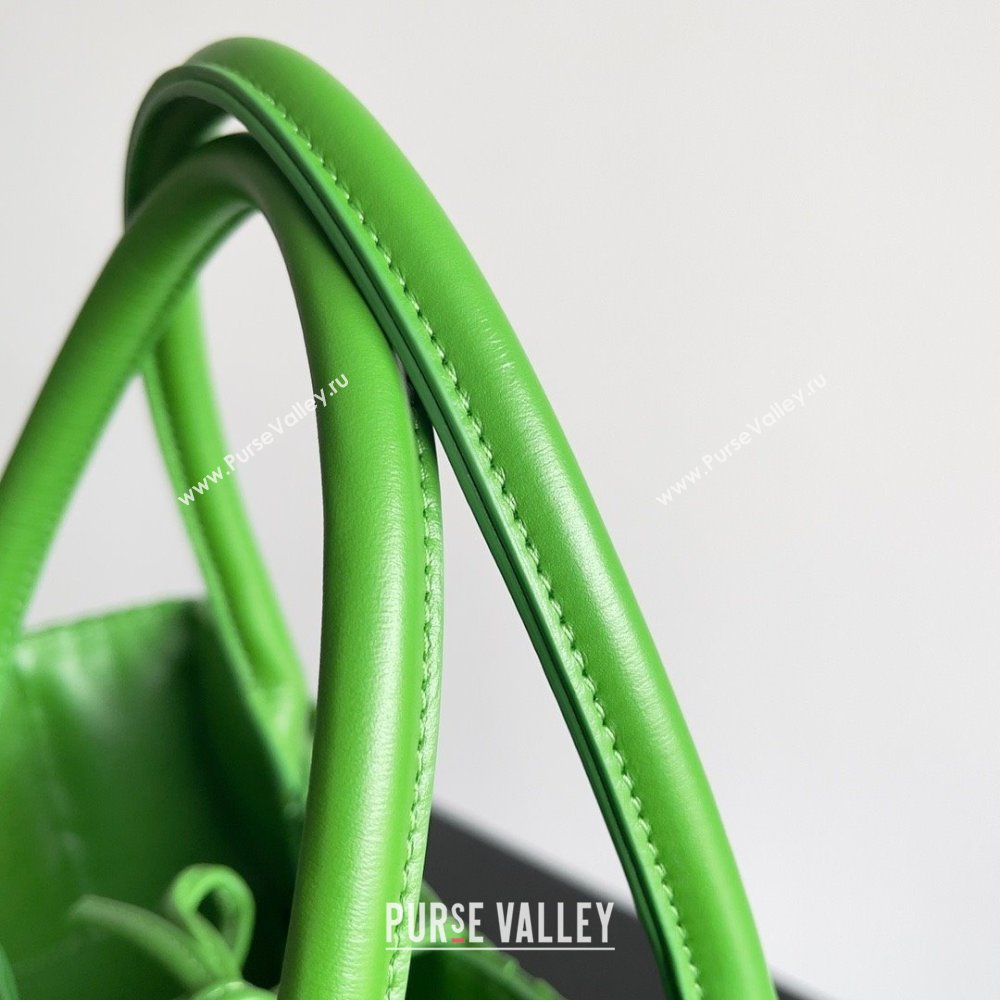 Bottega Veneta Small foulard Intreccio leather Arco Tote Bag green 2023 (misu-230927-16)