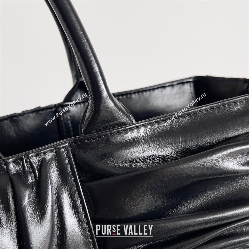 Bottega Veneta Small foulard Intreccio leather Arco Tote Bag black 2023 (misu-230927-12)