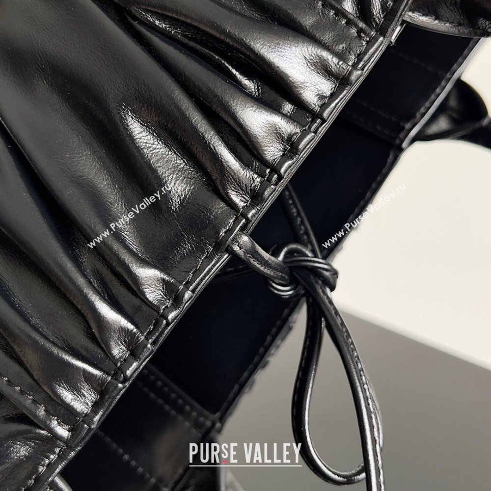 Bottega Veneta Small foulard Intreccio leather Arco Tote Bag black 2023 (misu-230927-12)