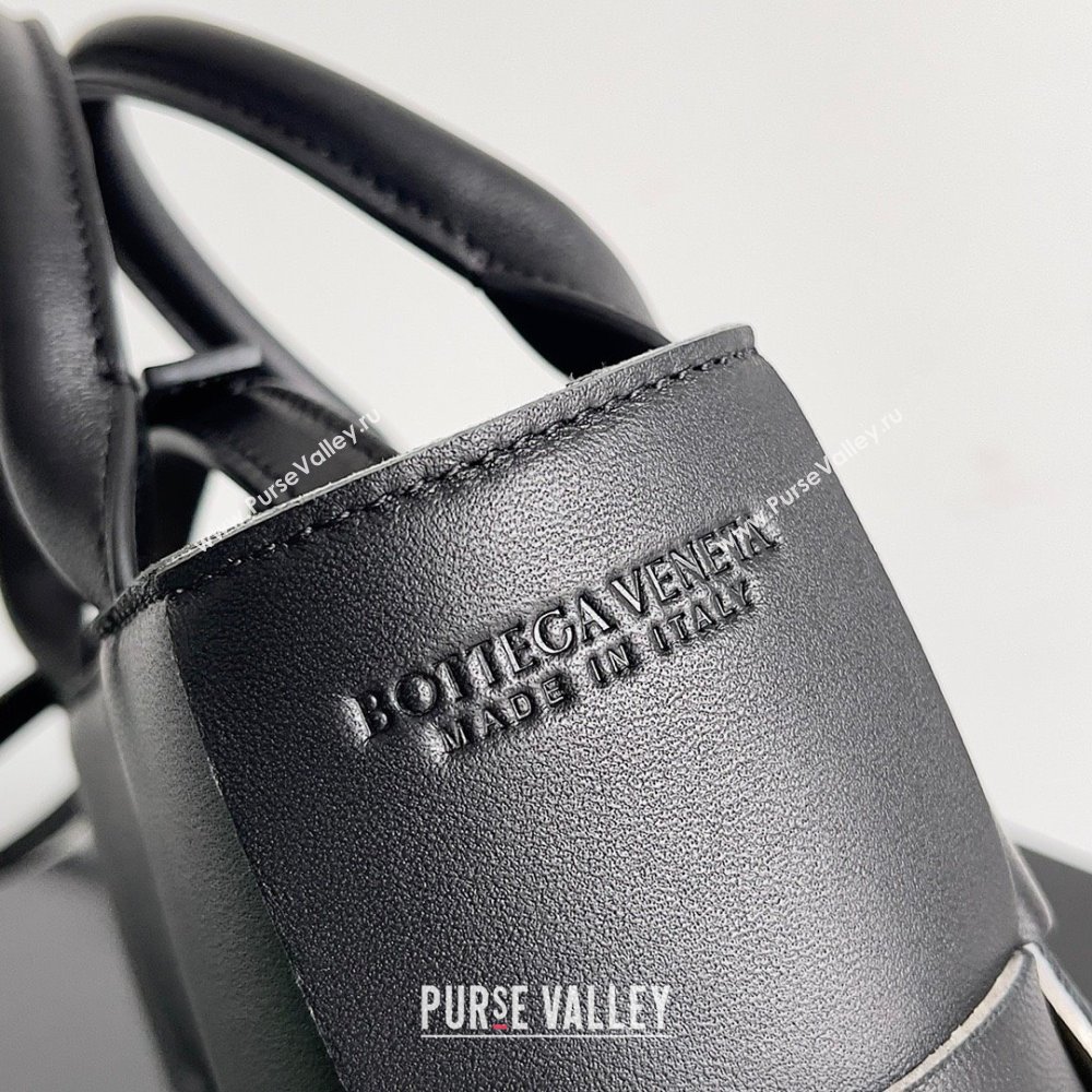 Bottega Veneta Micro intreccio leather Candy Arco Tote Bag black/white 2023 (misu-230927-07)