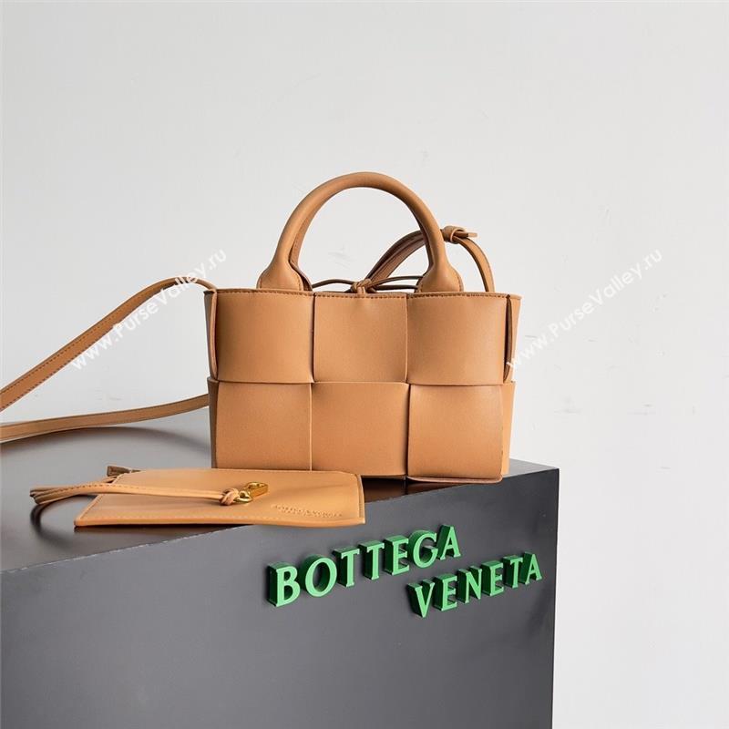 Bottega Veneta Micro intreccio leather Candy Arco Tote Bag wood 2023 (misu-230927-11)