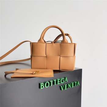 Bottega Veneta Micro intreccio leather Candy Arco Tote Bag wood 2023 (misu-230927-11)