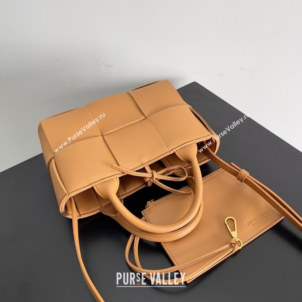 Bottega Veneta Micro intreccio leather Candy Arco Tote Bag wood 2023 (misu-230927-11)