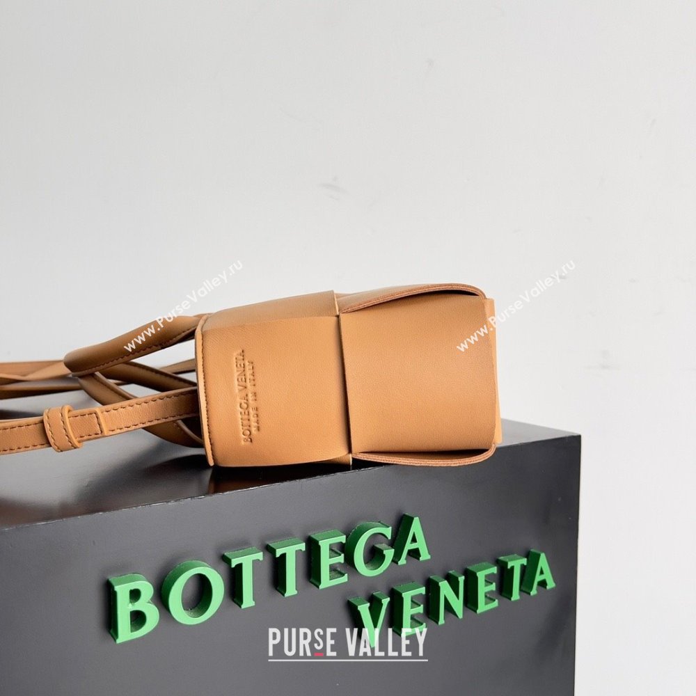 Bottega Veneta Micro intreccio leather Candy Arco Tote Bag wood 2023 (misu-230927-11)