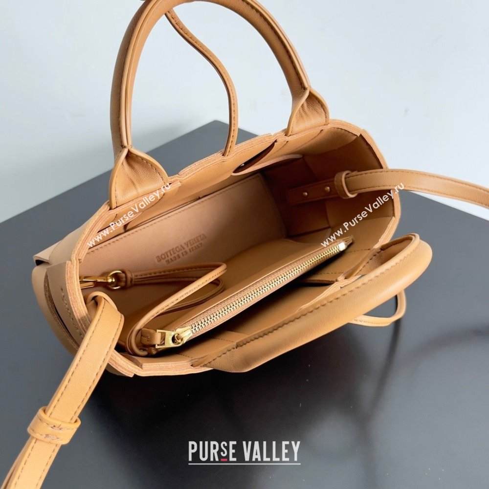 Bottega Veneta Micro intreccio leather Candy Arco Tote Bag wood 2023 (misu-230927-11)