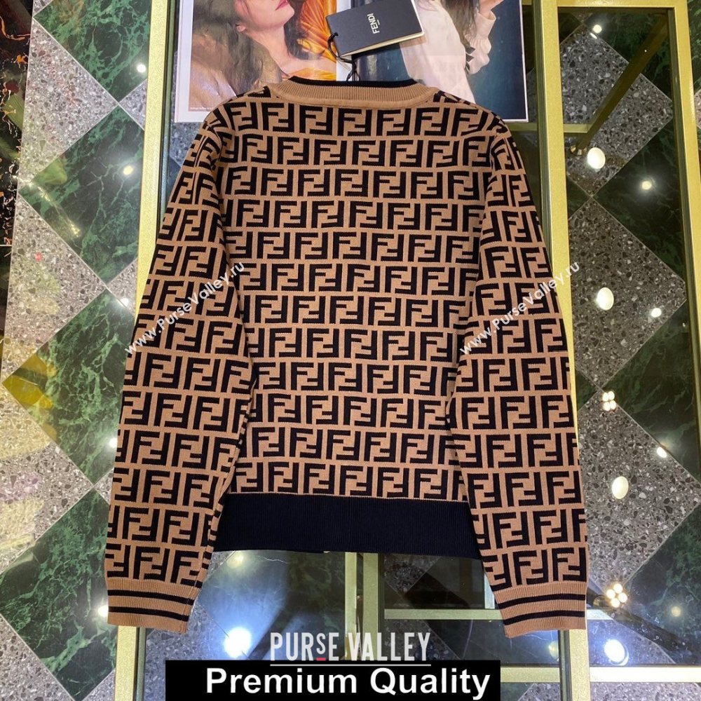 Fendi LOGO PRINTED CARDIGAN COFFEE 2020 (qiqi-201008-5)