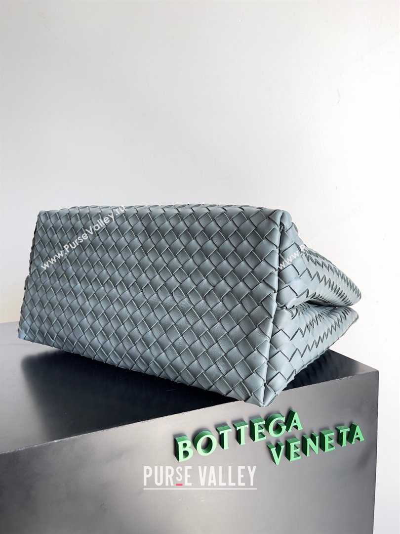 Bottega Veneta Large Andiamo Top Handle Bag in Intrecciato Leather 743575 navy blue 2023 (misu240110-01)