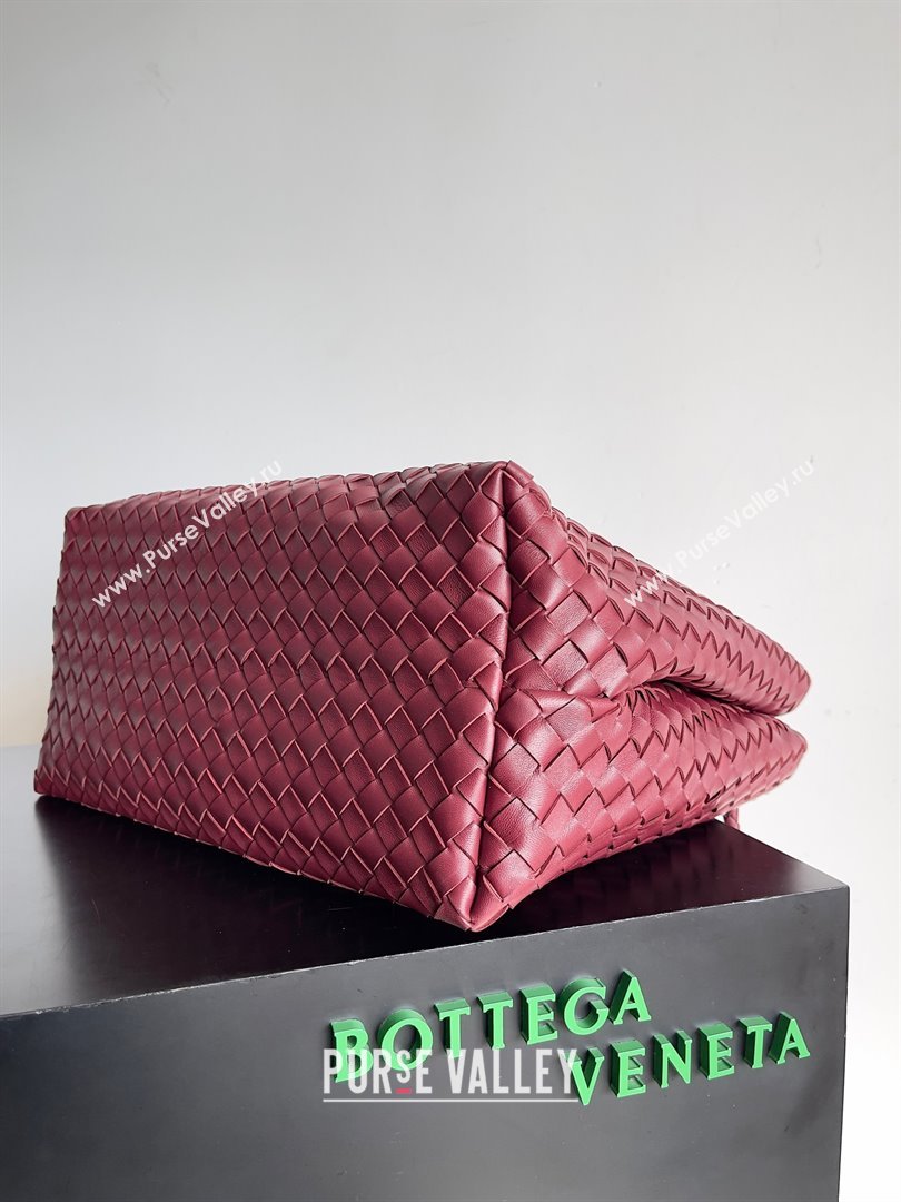 Bottega Veneta Large Andiamo Top Handle Bag in Intrecciato Leather 743575 barolo 2023 (misu240110-05)