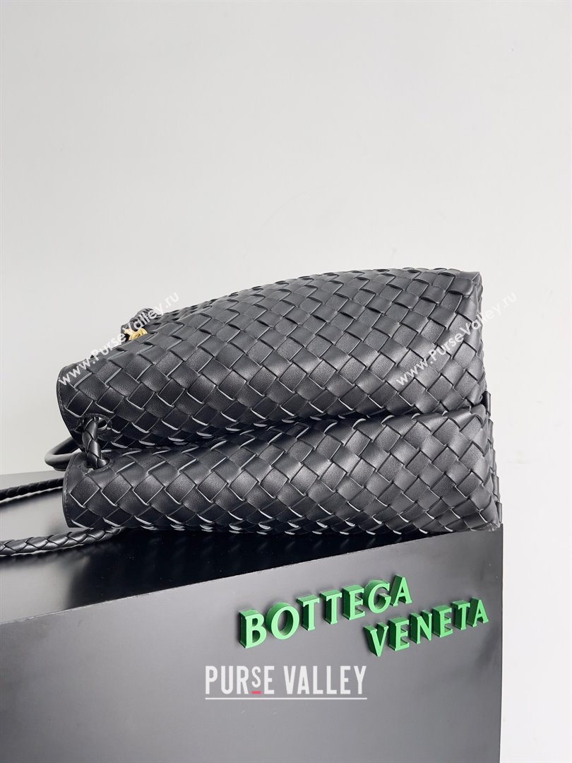 Bottega Veneta Large Andiamo Top Handle Bag in Intrecciato Leather 743575 Black 2023 (misu240110-02)