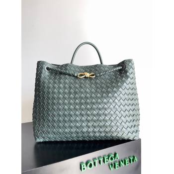 Bottega Veneta Large Andiamo Top Handle Bag in Intrecciato Leather 743575 slate 2023 (misu240110-03)