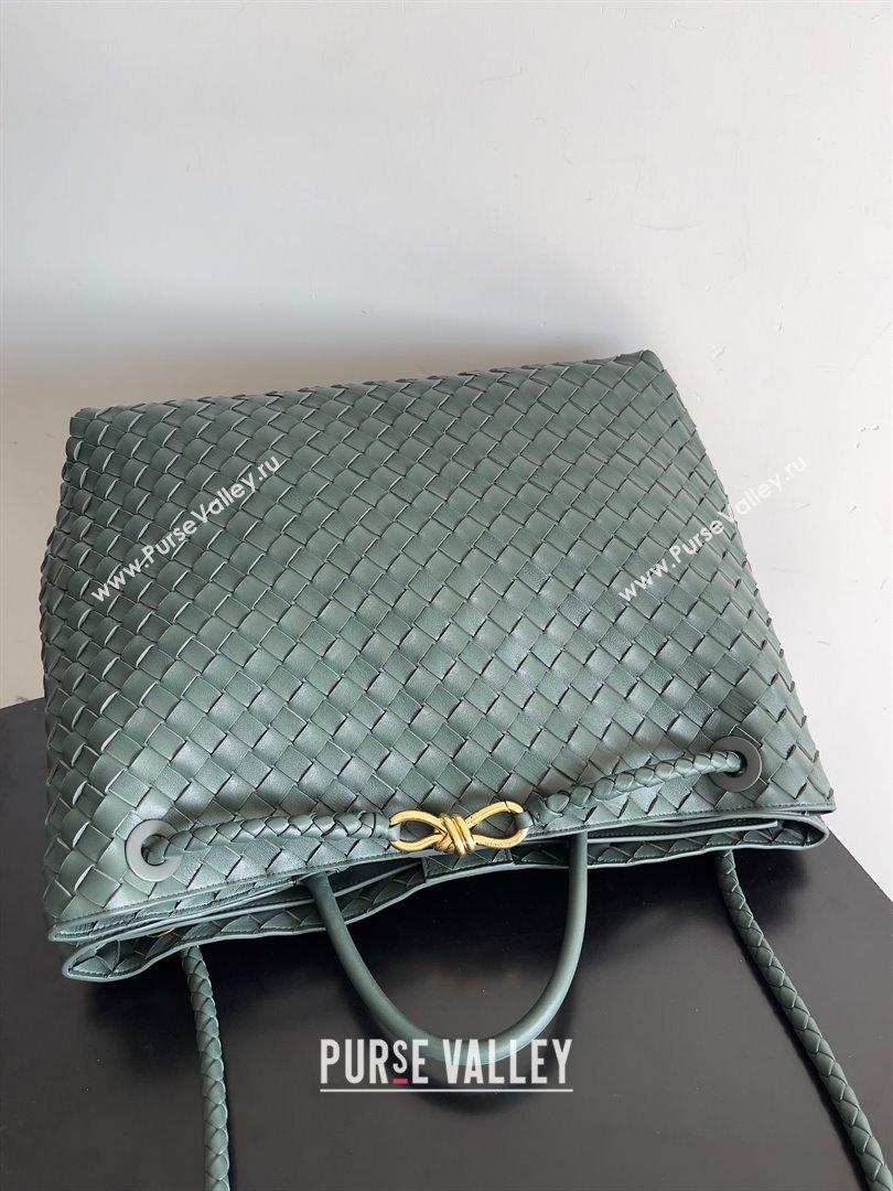 Bottega Veneta Large Andiamo Top Handle Bag in Intrecciato Leather 743575 slate 2023 (misu240110-03)