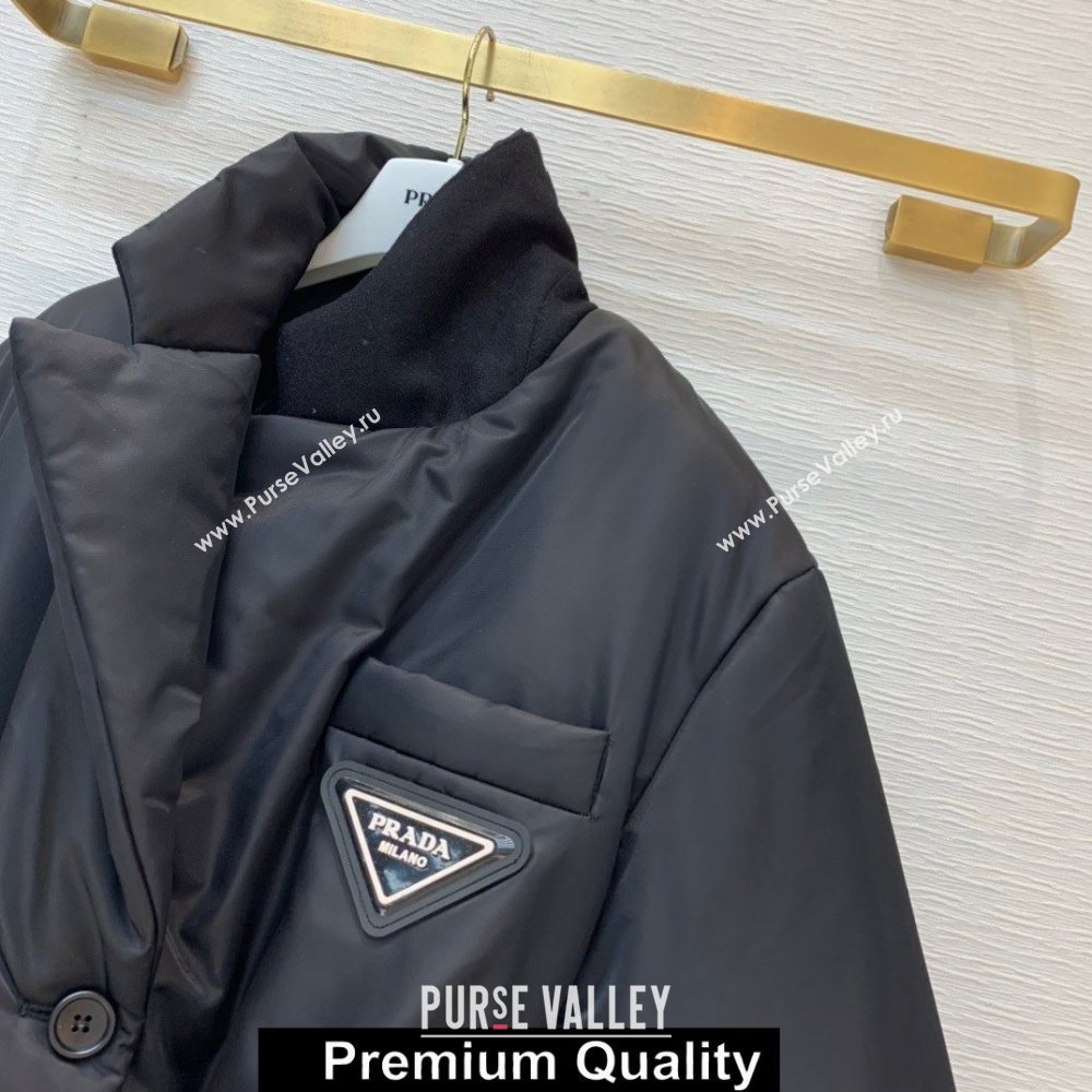 Prada BLACK DOWN JACKET WITH A BELT WINTER 2020 (qiqi-201008-10)