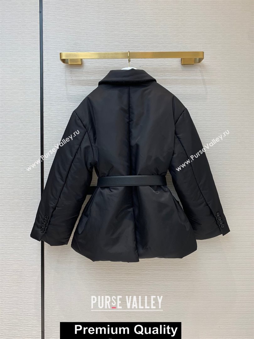 Prada BLACK DOWN JACKET WITH A BELT WINTER 2020 (qiqi-201008-10)