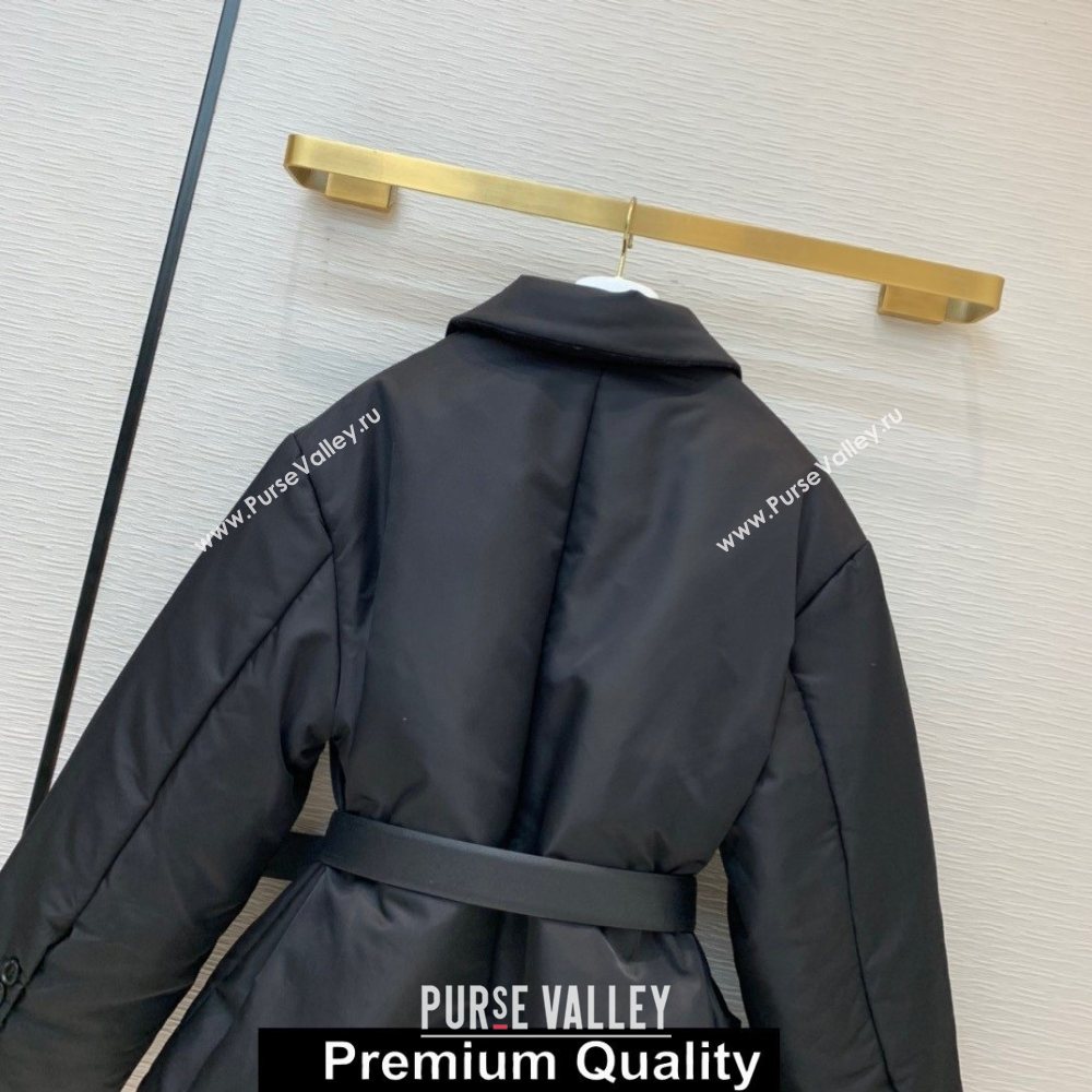 Prada BLACK DOWN JACKET WITH A BELT WINTER 2020 (qiqi-201008-10)